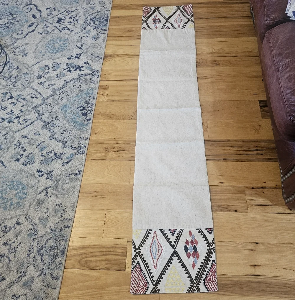 Embroidered Table Runner Target‎ Threshold Cream Brown Red Multi Bohemian Ethnic
